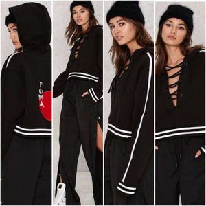 Fenty x Puma Rising Sun Lace Up Cropped Hoodie